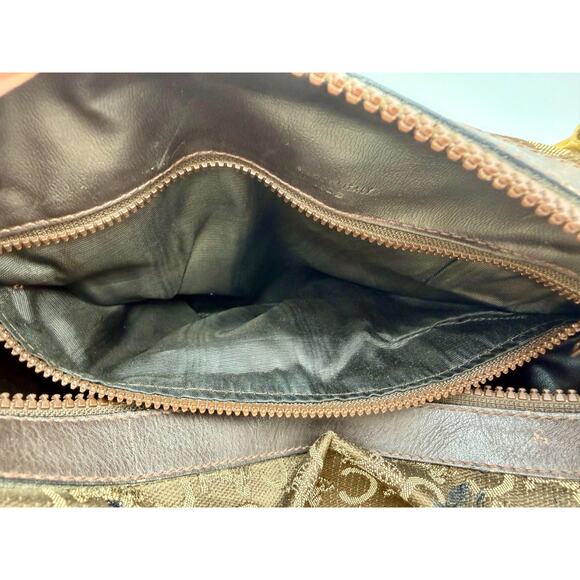 CELINE Vintage Macadam Sulky Boston Bag Brown Canvas Leather Purse | COA - Picture 14 of 16